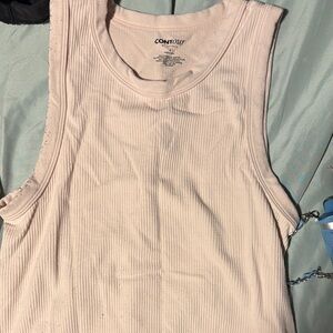 Women's Cream Ribbed Tank Top